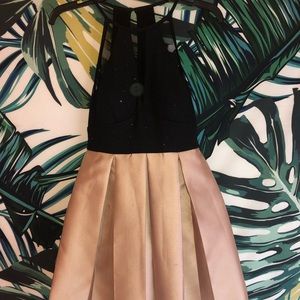 Black and Gold Formal Dress with Pockets